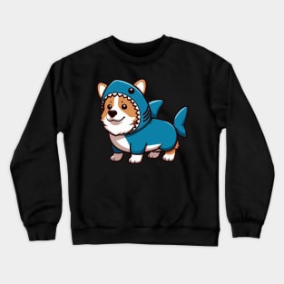 cute corgi in shark suit Crewneck Sweatshirt